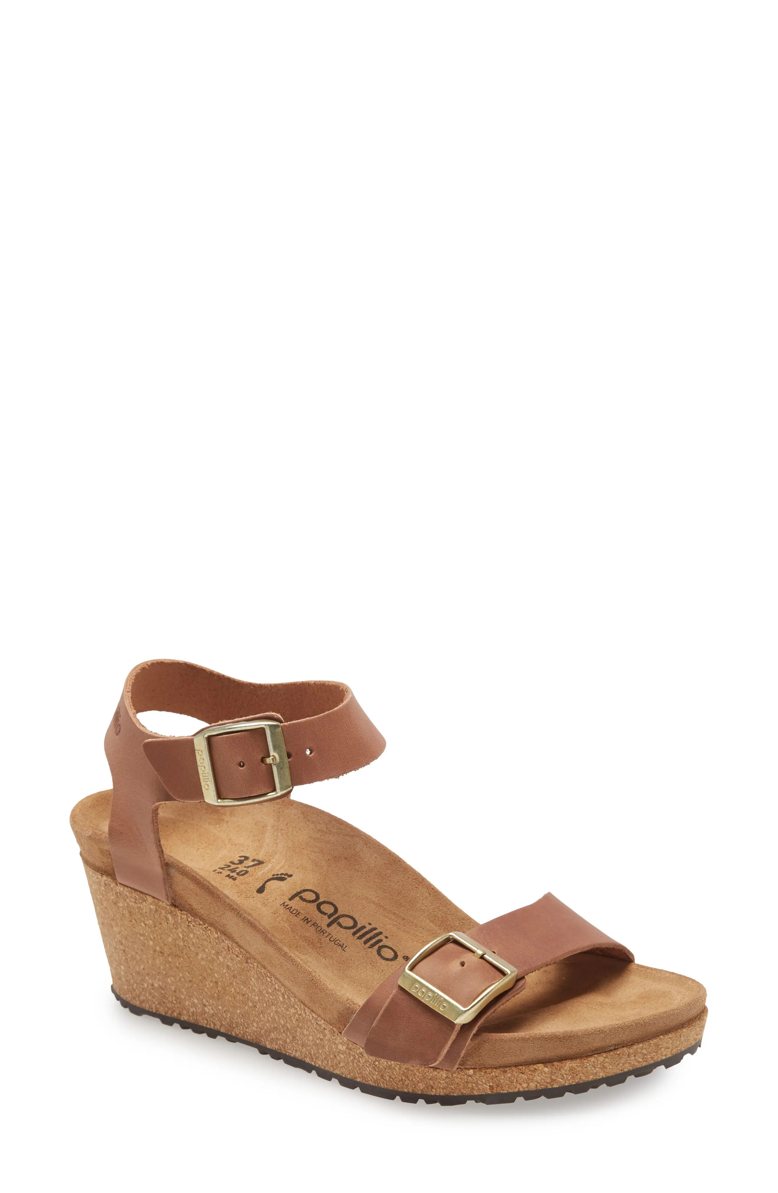 Women's Papillio By Birkenstock Soley Wedge Sandal, Size 5-5.5US / 36EU B - Brown | Nordstrom