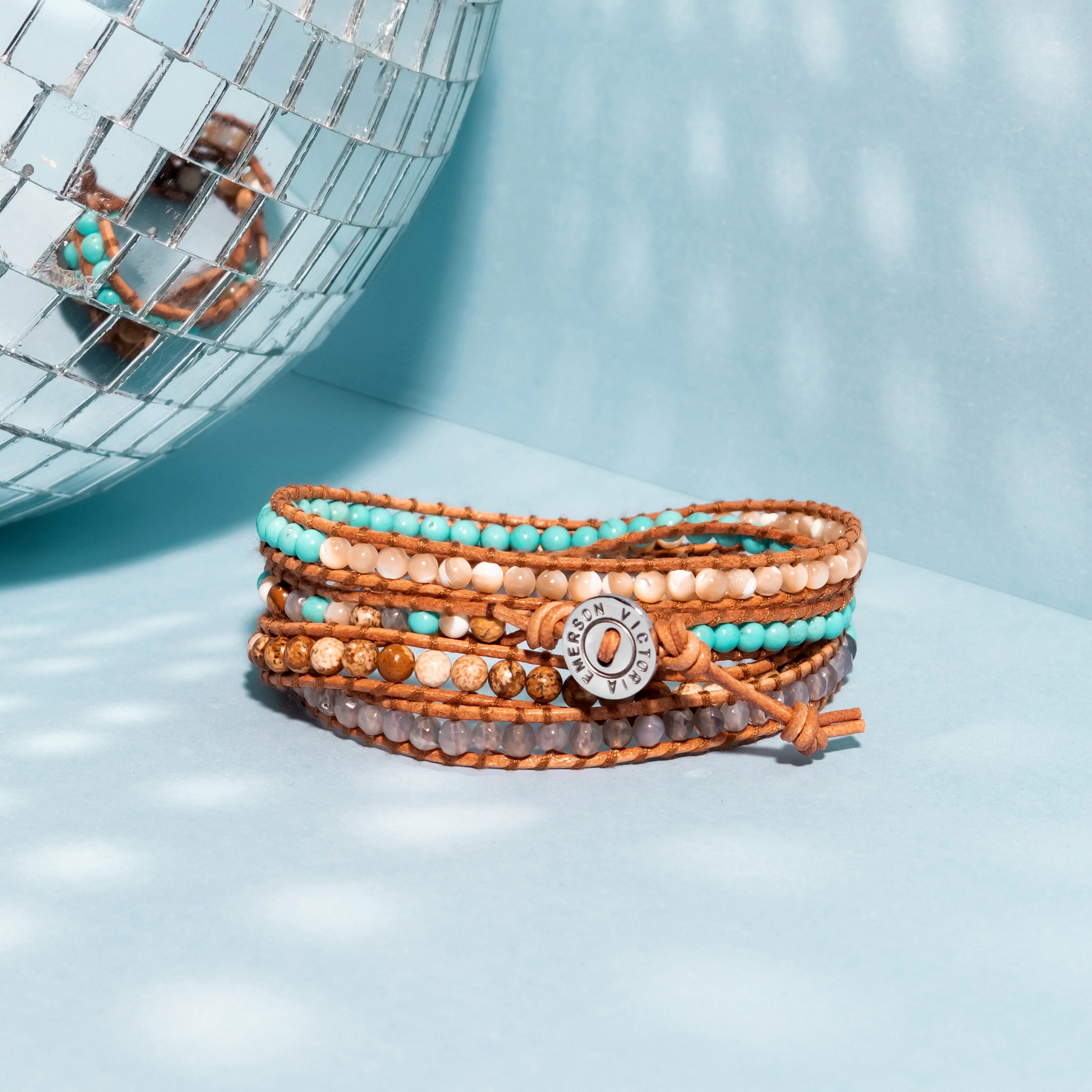 Turquoise & Shell on Natural | Victoria Emerson