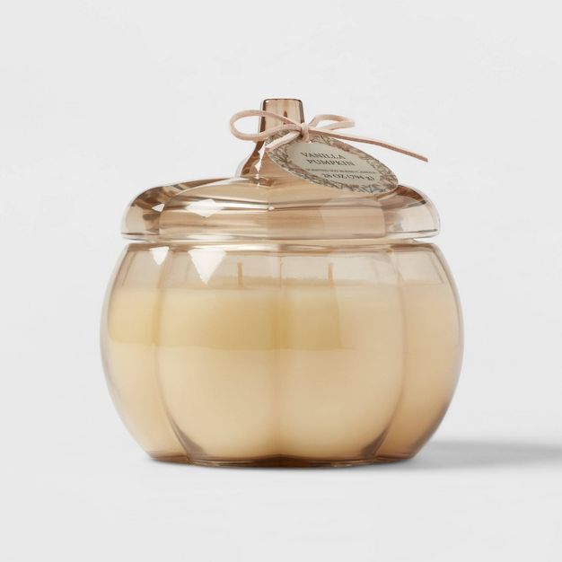 28oz Large Glass Vanilla Pumpkin Candle White - Threshold™ | Target