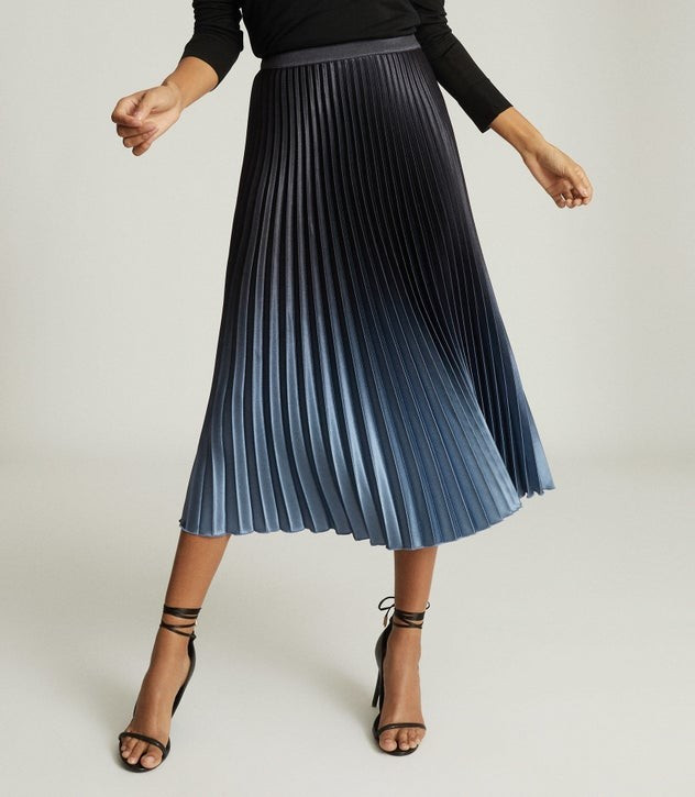 OMBRE PLEATED MIDI SKIRT | Reiss (UK)