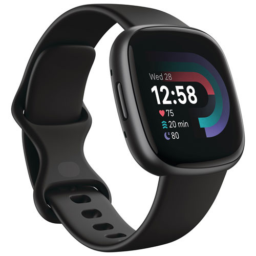 Fitbit Versa 4 Smartwatch with Fitbit Premium & Heart Rate Monitor - Black | Best Buy Canada