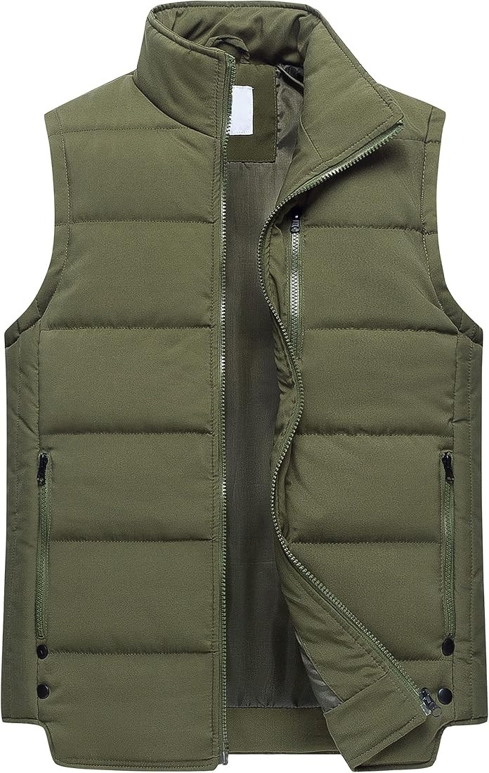 Chrisuno Women's Puffer Vest Casual Stand Collar Quilted Waistcoat Outdoor Padded Ski Vest | Amazon (US)