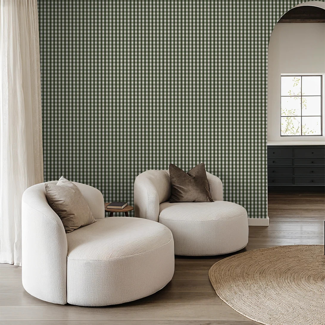 Willowside Gingham (Green) Wallpaper | Shop.app