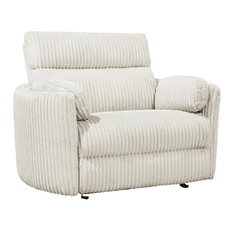 Upholstered Extra Wide Glider Power Recliner with Round Arms | Wayfair North America