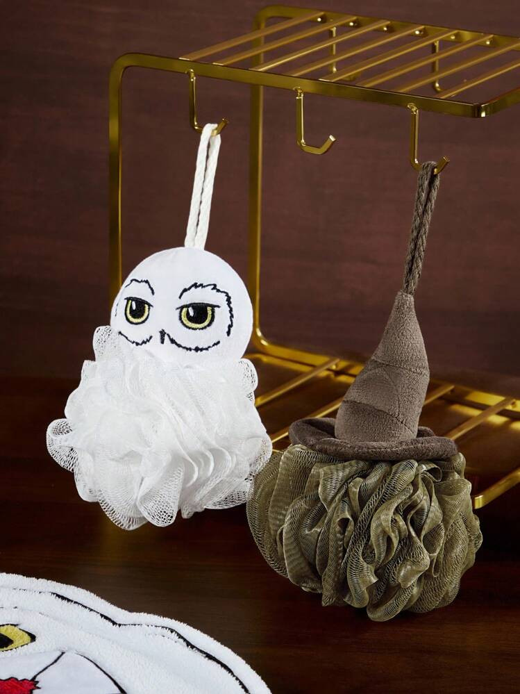 HARRY POTTER X SHEIN Hedwig/Sorting Hat Design Bath Sponge, Single/Set, Soft Lathering Net With Hook, Suitable For Home & Travel, Unisex | SHEIN