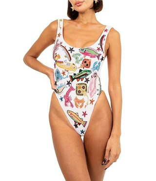 OCEANUS Arizona Beaded One Piece Swimsuit | Dillard's | Dillard's