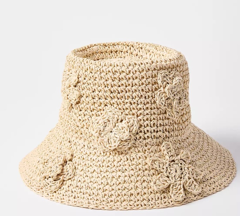 $27 raffia bucket hat! cute for the pool 