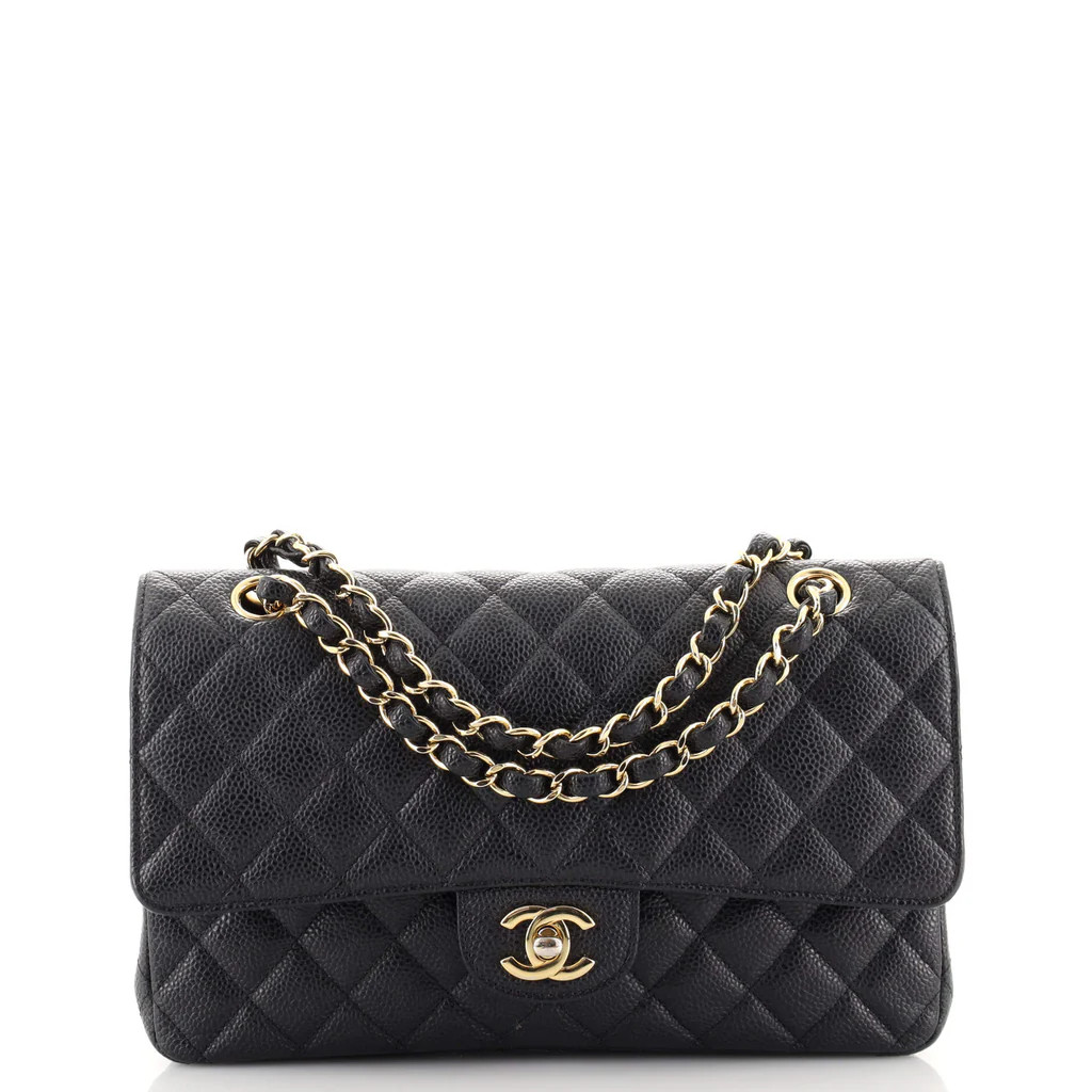Classic Double Flap Bag Quilted Caviar Medium | Rebag