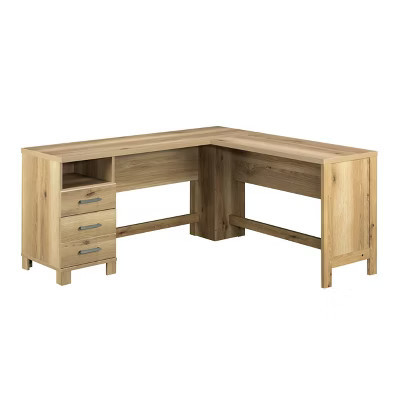 Sauder Rosedale Ranch L Desk with File Drawer Timber Oak | Target