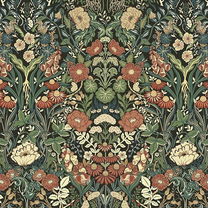 Peel and Stick Wallpaper Vintage Wallpaper Dark Floral Contact Paper Self-Adhesive Removable Wate... | Amazon (US)