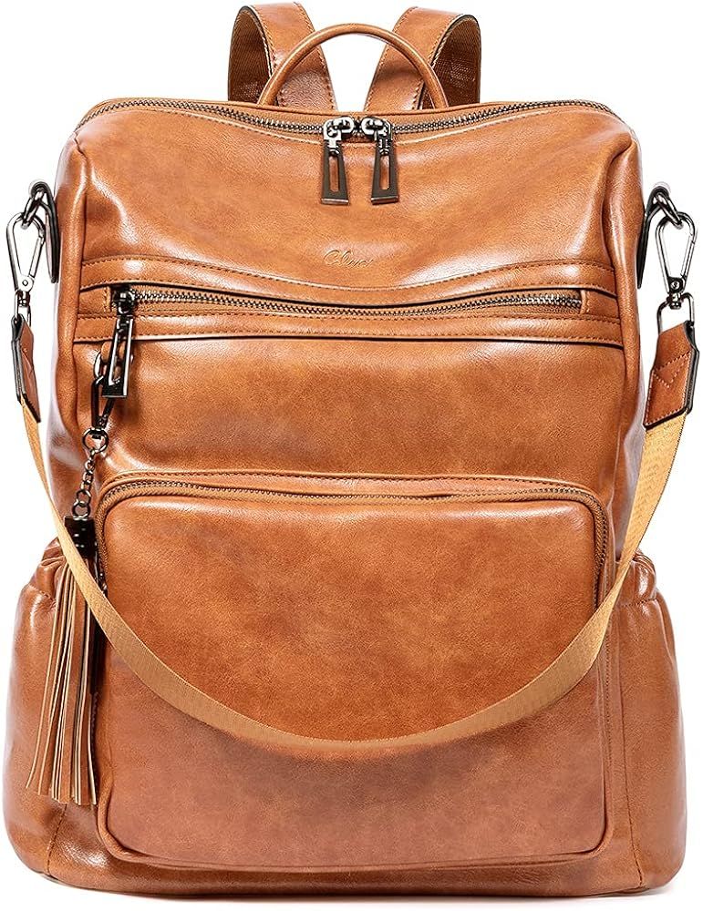 CLUCI Backpack Purse for Women Fashion Leather Designer Travel Large Ladies Shoulder Bags with Tasse | Amazon (US)