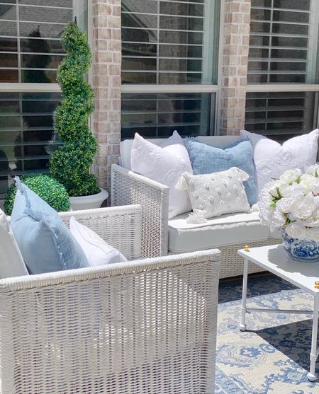 Patio furniture outdoor decor affordable outdoor sofa neutral white outdoor cushions 

#LTKHome #LTKFindsUnder50 #LTKSaleAlert