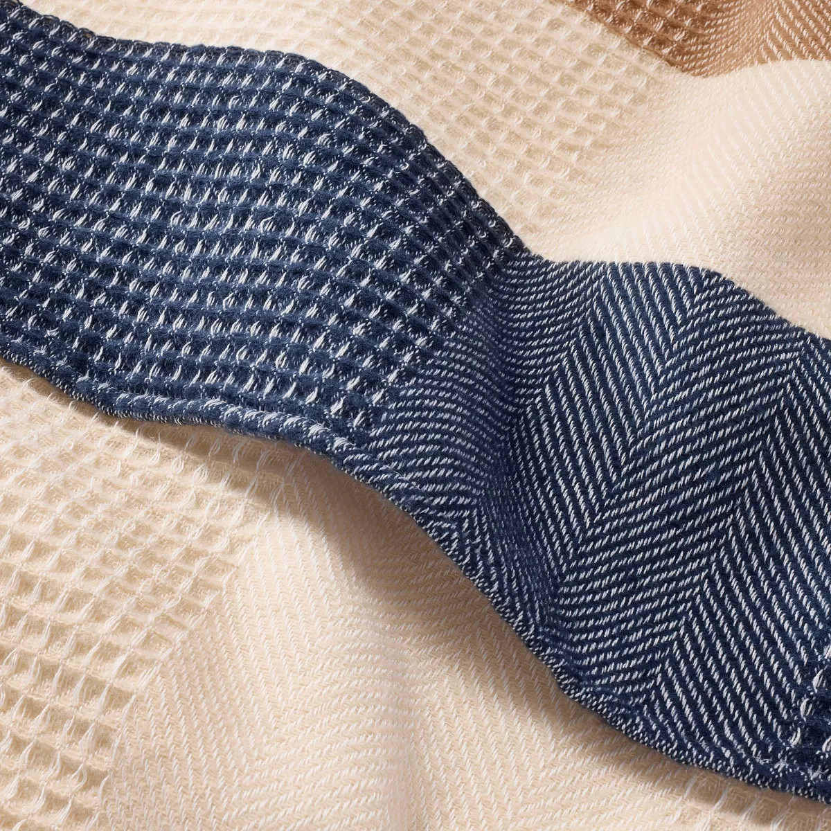 Striped Throw Blanket Cream/Blue - Hearth & Hand\u2122 with Magnolia | Target