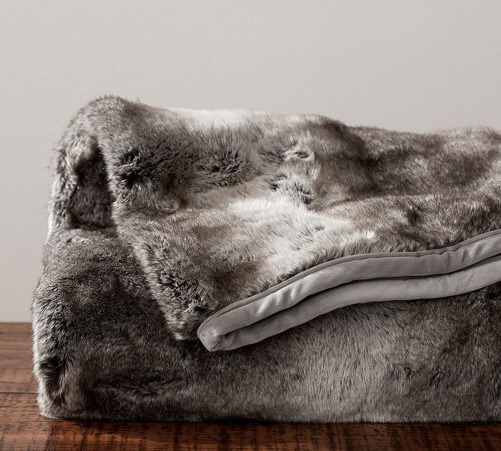Faux Fur Ombre Throw Blanket | Pottery Barn (US)