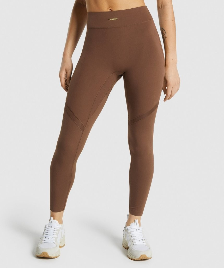 Gymshark Whitney Mesh Leggings - Dandelion Brown | Gymshark (Global)