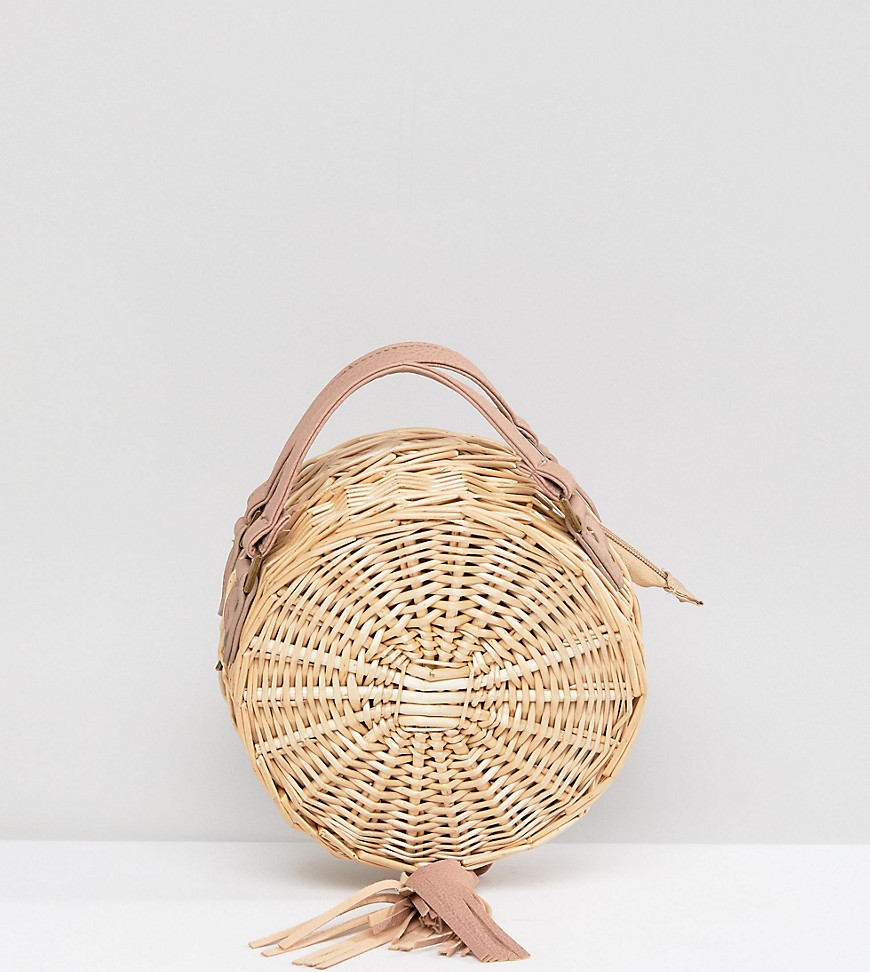 South Beach Round Straw Cross Body Bag With Tassel - Beige | ASOS US