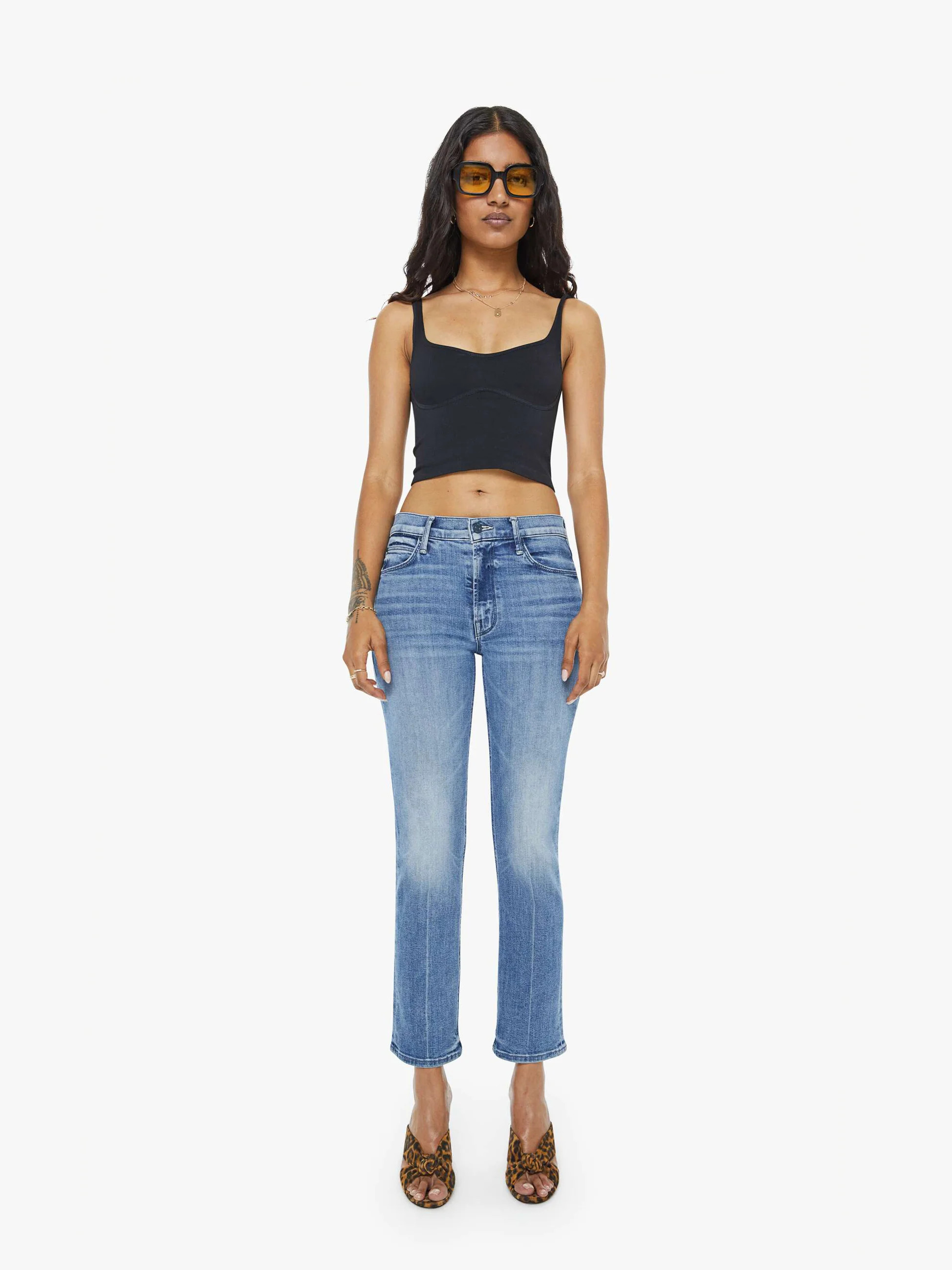 PETITES The Lil Mid Rise Dazzler Ankle - We The Animals | Mother Denim
