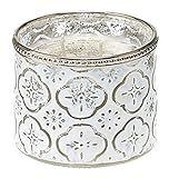 Decoflair CDL6404 Small Boho White Glass Candle | Amazon (US)