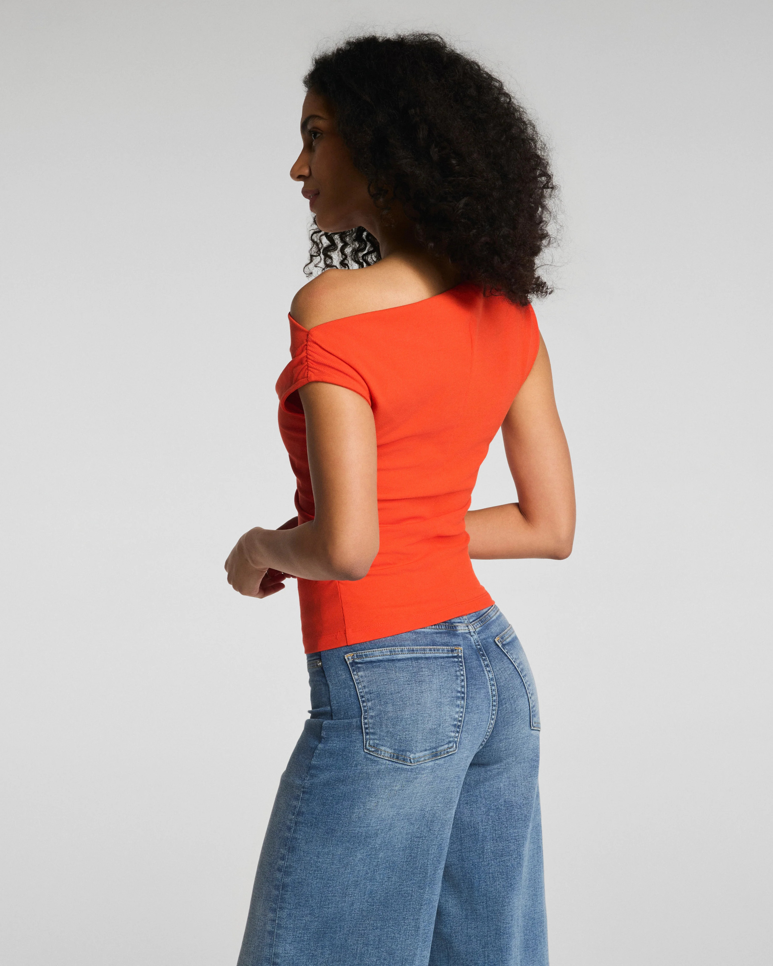 Ribbed Knit Ruched Off-The-Shoulder Top | Spanx