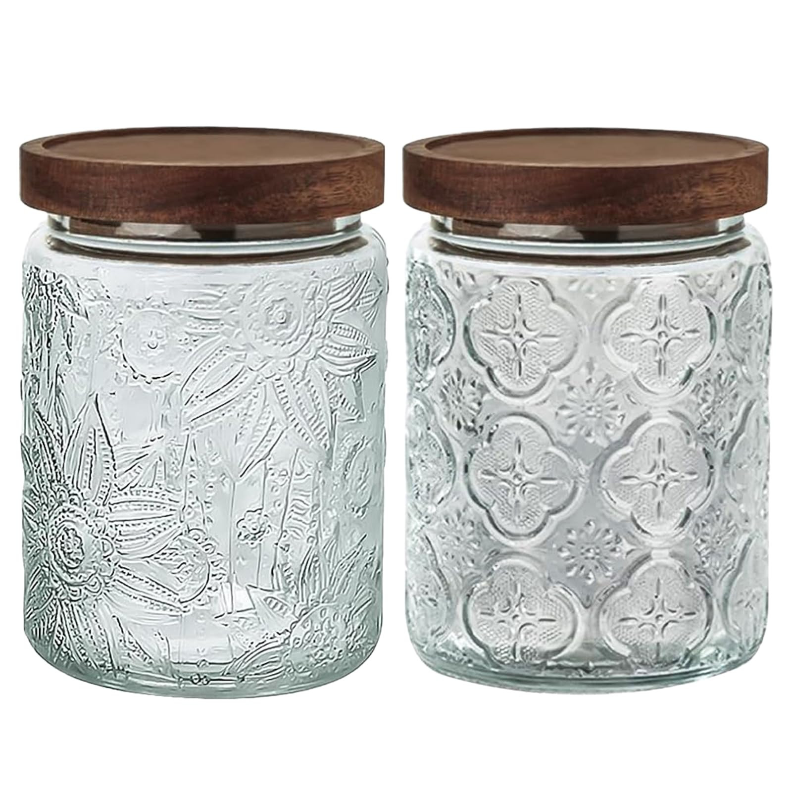 24 OZ Airtight Glass Storage Jar with Bamboo Lid - Vintage Glass Jar Vintage Food Containers Cani... | Amazon (US)