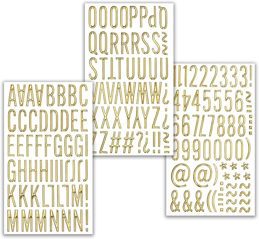 Dizdkizd 1 Inch 3D Gold Letter Stickers, Small Foam Puffy Alphabet Number Decals for Scrapbooking... | Amazon (US)