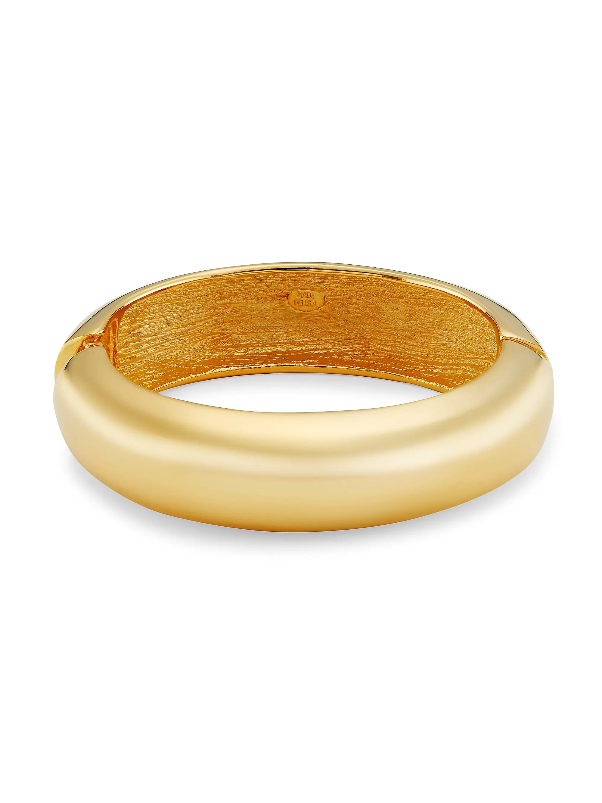 Kenneth Jay Lane 22K-Gold-Plated Hinged Bangle | Saks Fifth Avenue | Saks Fifth Avenue