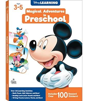 Disney Learning Magical Adventures in Preschool Workbook, PreK Math, Alphabet Letters, Colors & S... | Amazon (US)