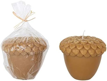 Unscented Acorn Shaped Candle in Powder Finish, Artichoke Light Brown | Amazon (US)
