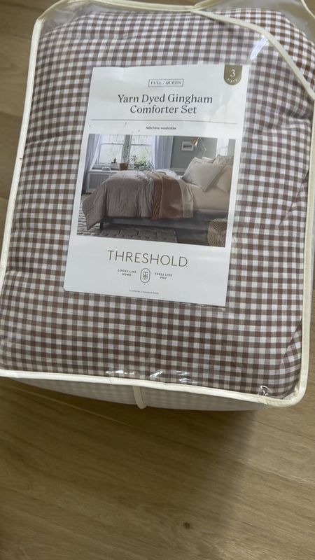 This is the prettiest earthy brown. Mini gingham comforter and shams  from Target. Also comes as a duvet cover. 

#LTKHome #LTKFindsUnder100 #LTKVideo