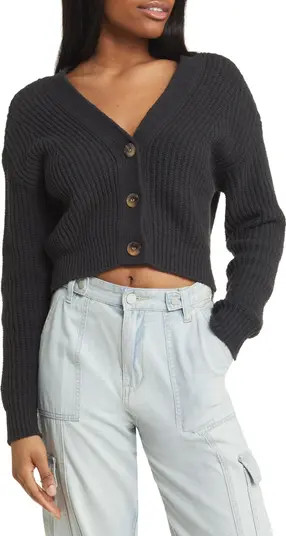 BP. Rib Crop Cotton Blend Cardigan | Nordstrom | Nordstrom