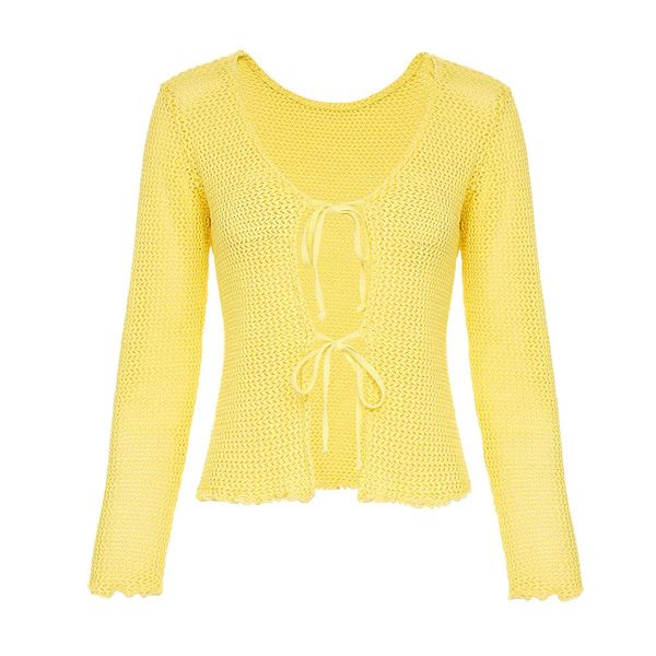 yellow crochet
              Tie-Up
              
              Cardi | Montce