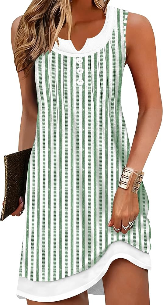 Disamer Sundresses for Women 2026 Beach Vacation Swimsuit Cover Ups Boho Summer Dresses Button St... | Amazon (US)