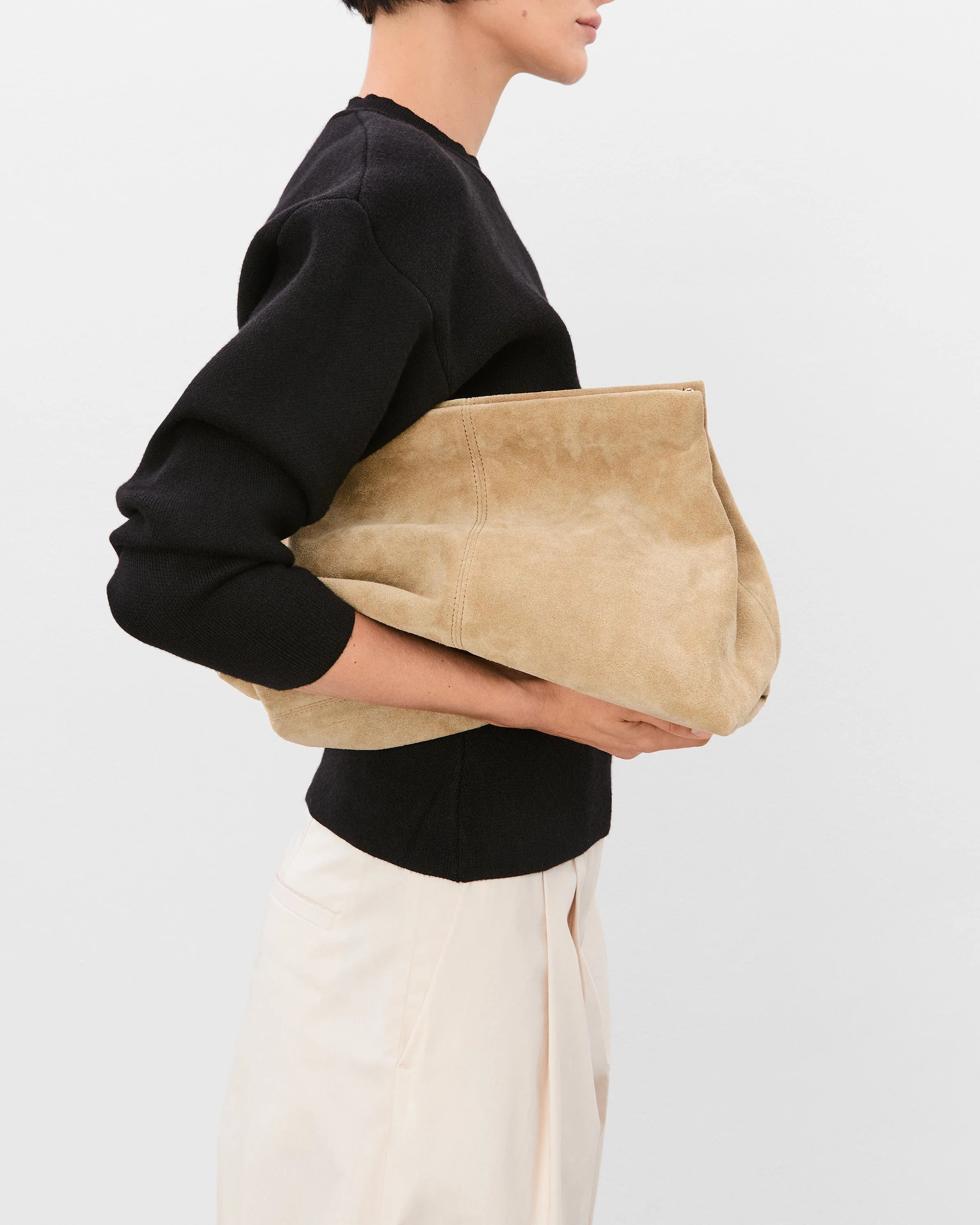 Clay Clutch Suede Sand Bag | Flattered