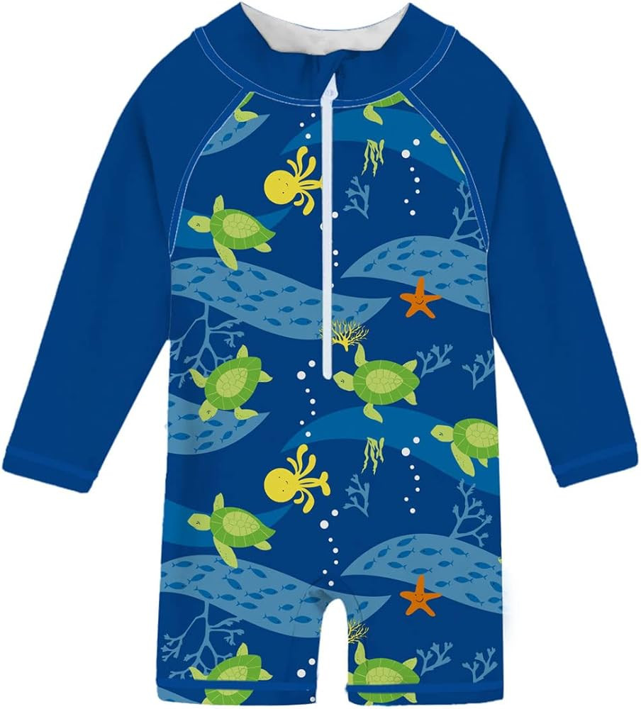 Funnycokid Baby Boys Girls Swimsuit Rash Guard One Piece Toddler Bathing Suit Swimwear Sunsuit UP... | Amazon (US)