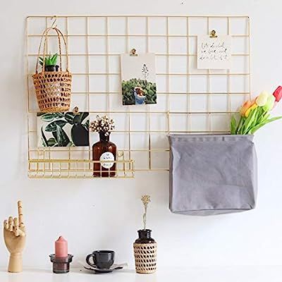 BULYZER Grid Wire Board,for Memo Picture Panel Wall Decoration for Room Office Mat Photo Hanging ... | Amazon (US)