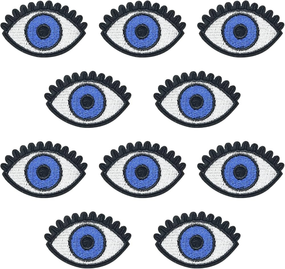 Blue Eye Embroidered Patch FMHXG 10PCS Blue Eye Iron on Sew on Embroidered Patches Applique Badge... | Amazon (US)