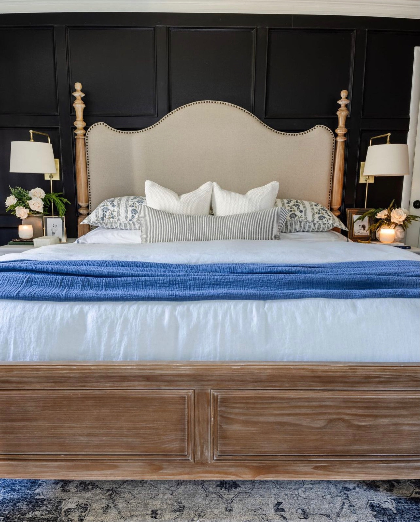 Our primary bedroom! 

Our lookalike bed is on sale!

#masterbedroom 
#primary #moderntraditional 

#LTKFind #LTKhome #LTKsalealert