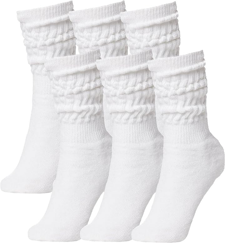 BRUBAKER Womens Or Mens Fitness Workout Gym Slouch Socks 6 Pack | Amazon (US)