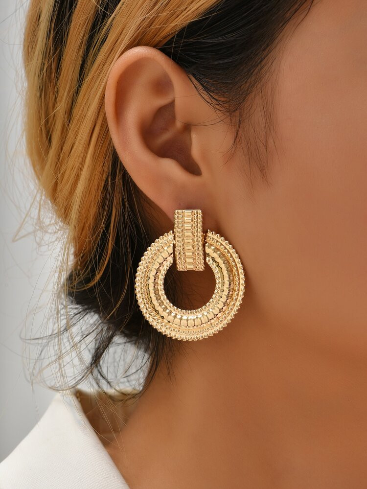 Textured Metal Earrings | SHEIN