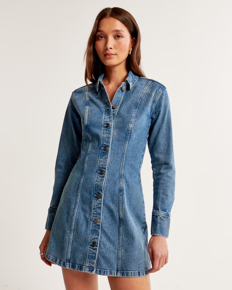 Women's Denim Shirt Dress | Women's Clearance | Abercrombie.com | Abercrombie & Fitch (US)