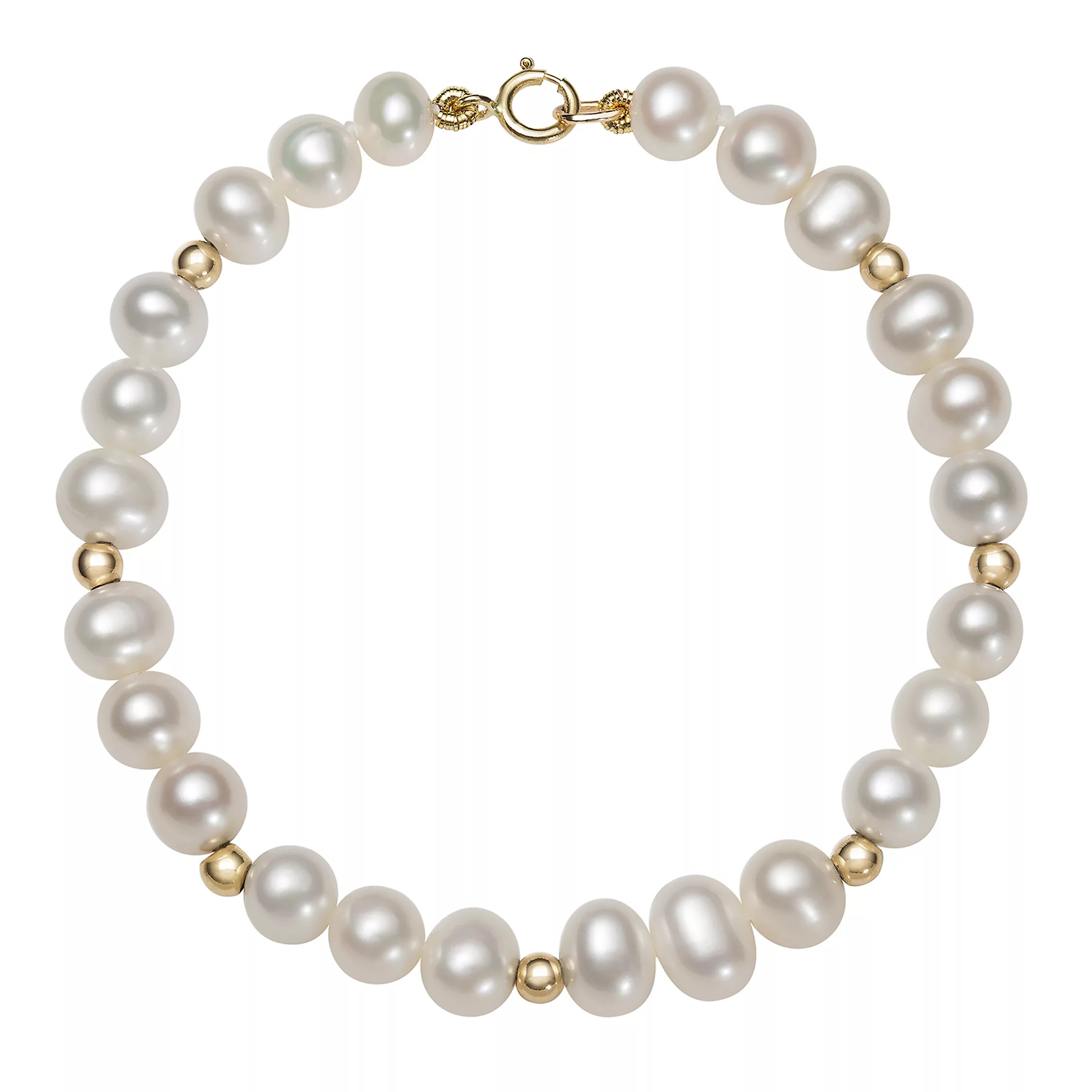 Kids' Freshwater Cultured Pearl & 14k Gold Bead Bracelet | Kohl's