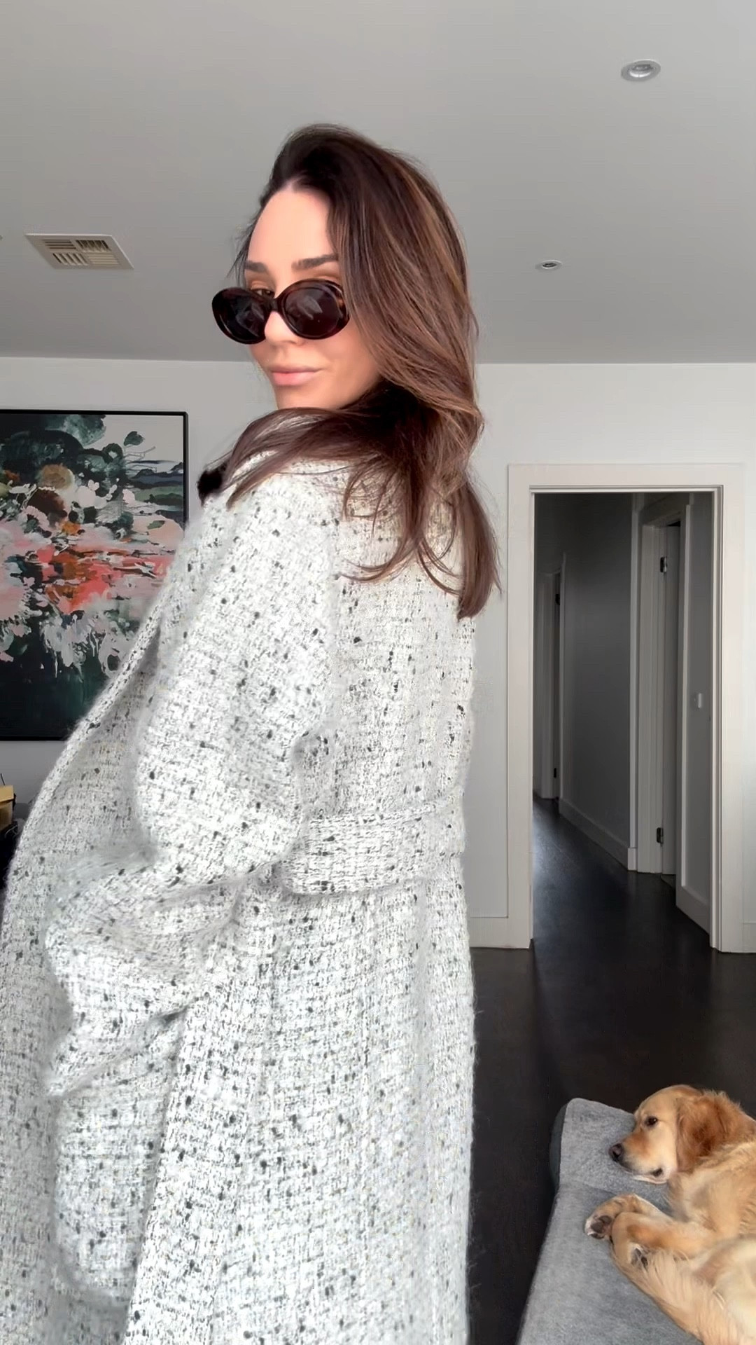 Winter coded in spring. 

White/black tweed coat Camilla and Marc 
Black tee 
Denim high rise straight leg Jean by slvrlake 
White ballet leather flats 

#LTKaustralia #LTKstyletip