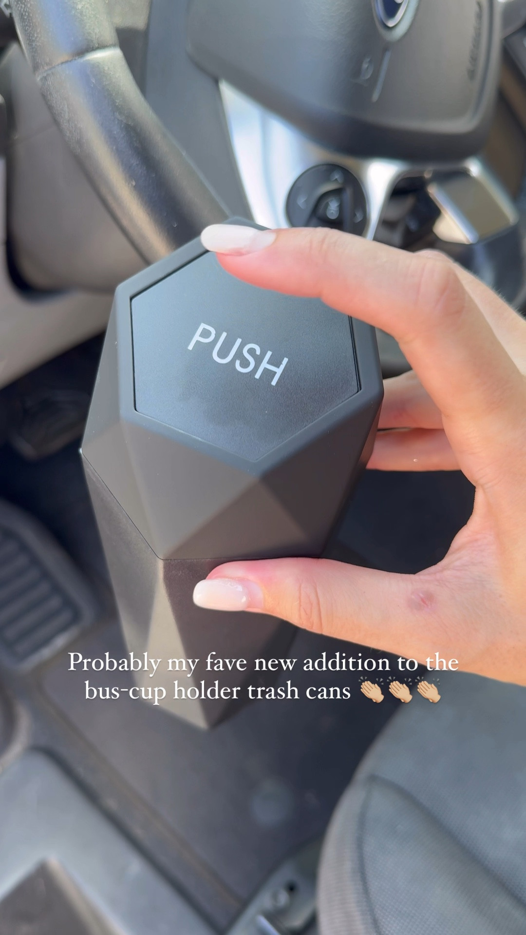 Car organization hack! Cup holder trash cans! These black cup holder trash cans fit most standard car cupholders and have a convenient push to open feature.

#LTKVideo #LTKfindsunder50 #LTKtravel