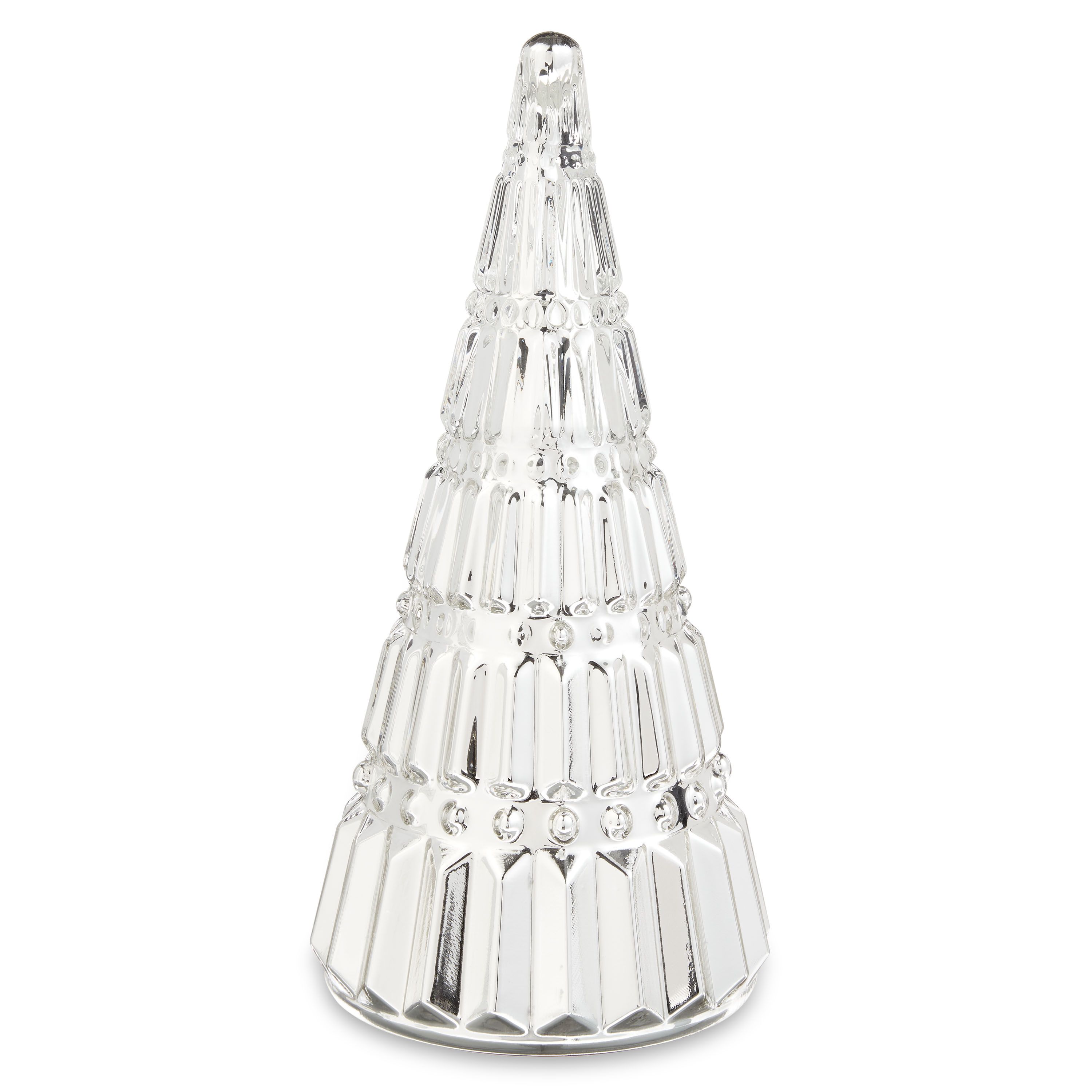 Holiday Time Christmas Shiny Silver Glass Tree Tabletop Decoration, 12-Inch | Walmart (US)