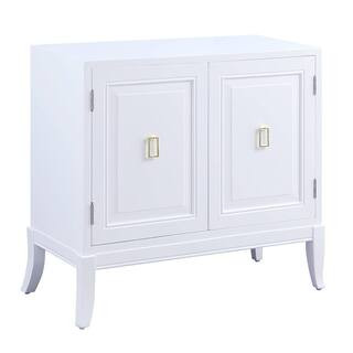 Acme Furniture Clem 36 in. White Rectangle Wood Console Table with 2 Doors AC00284 - The Home Dep... | The Home Depot