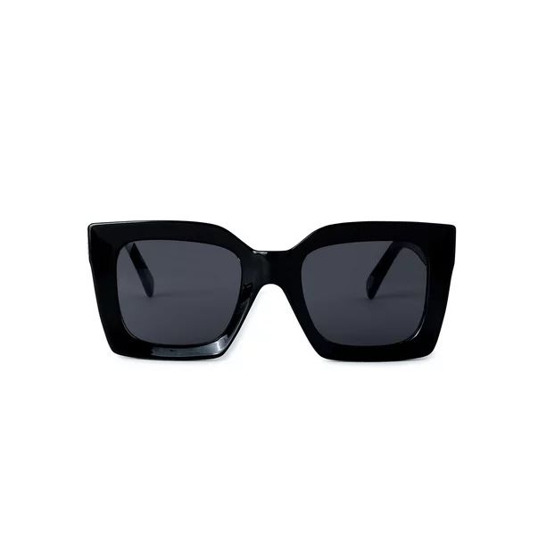 Scoop Women's Square Black Sunglasses | Walmart (US)