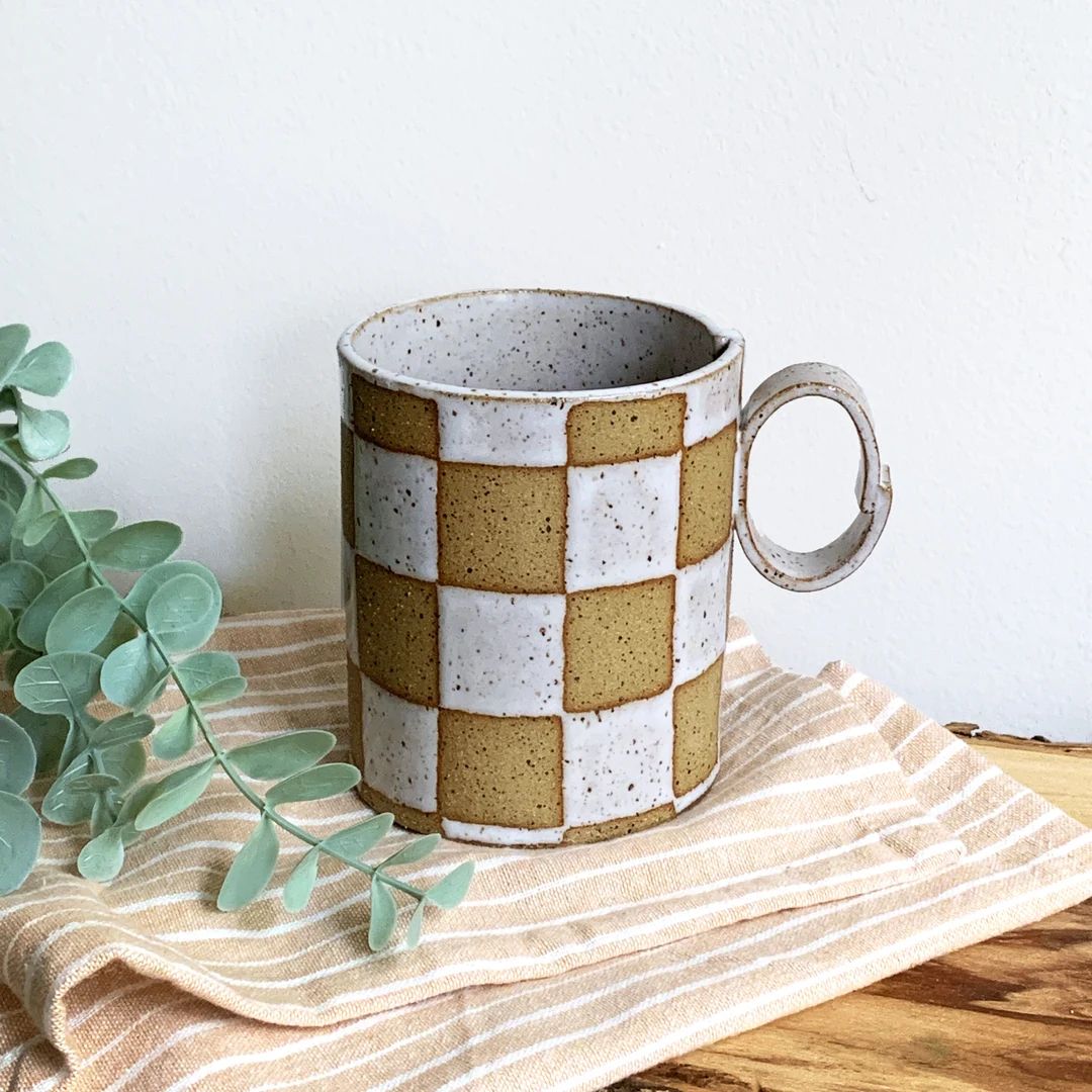 Checkered Mug 14oz  Featured on GMA - Etsy | Etsy (US)