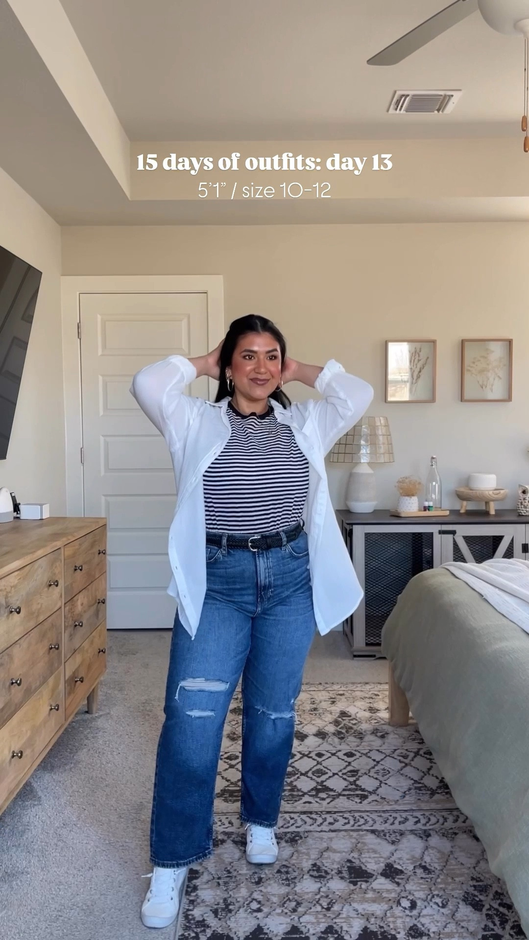 I’m 5’1”, size 10-12 // Discount code: 3SPRING// JEANS: size 12 misses, shade Dk Lapis, true to size // TOP: size large, true to size // BUTTON-UP: sized up to an XL for an oversized fit // BELT: true to size // SHOES: true to size 

#LTKFindsUnder50 #LTKMidsize #LTKPetite