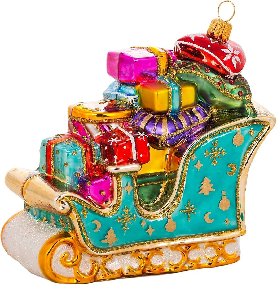 Miss Christmas 2025 Collection Gifts Galore Blown Glass Christmas Tree Ornament (Festive Sleigh) | Amazon (US)