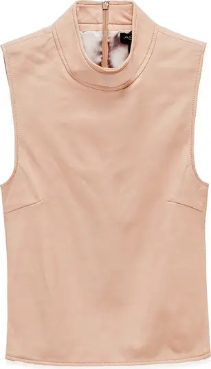 AS by DF Crawford Mock Neck Sleeveless Recycled Leather Top | Nordstrom | Nordstrom